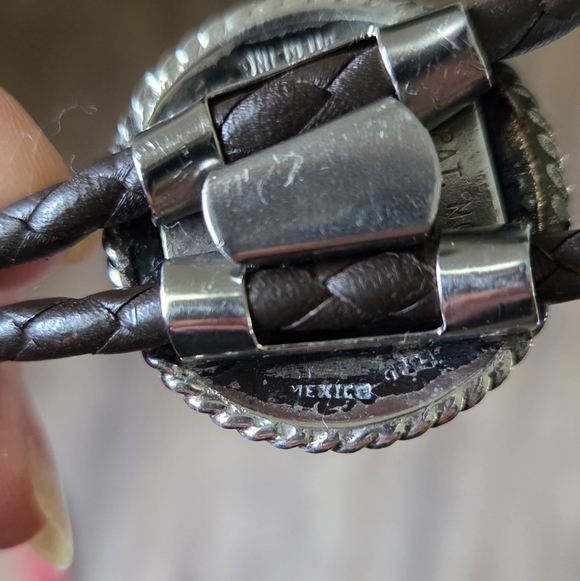 Western Horse Sterling Silver Round Adjustable Bolo Tie - Picture 8 of 8